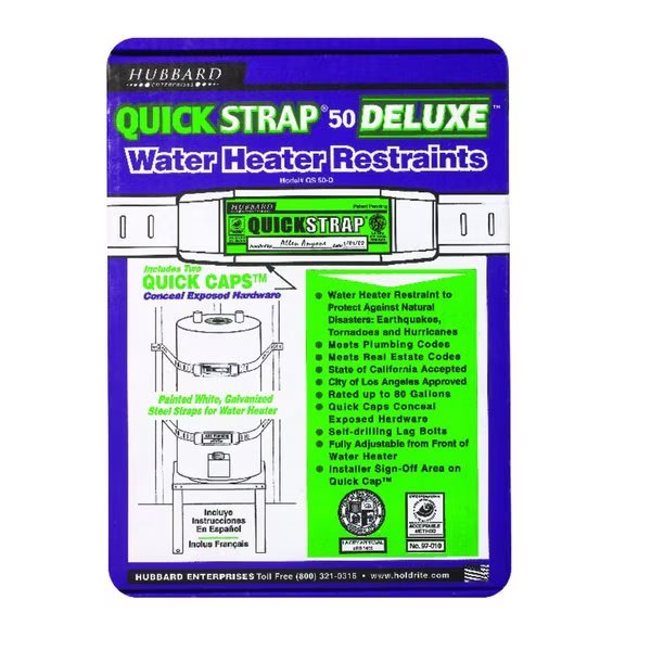 Quick Strap Deluxe Water Heater Restraints, Quick Straps, Mfr#: QS-50-D